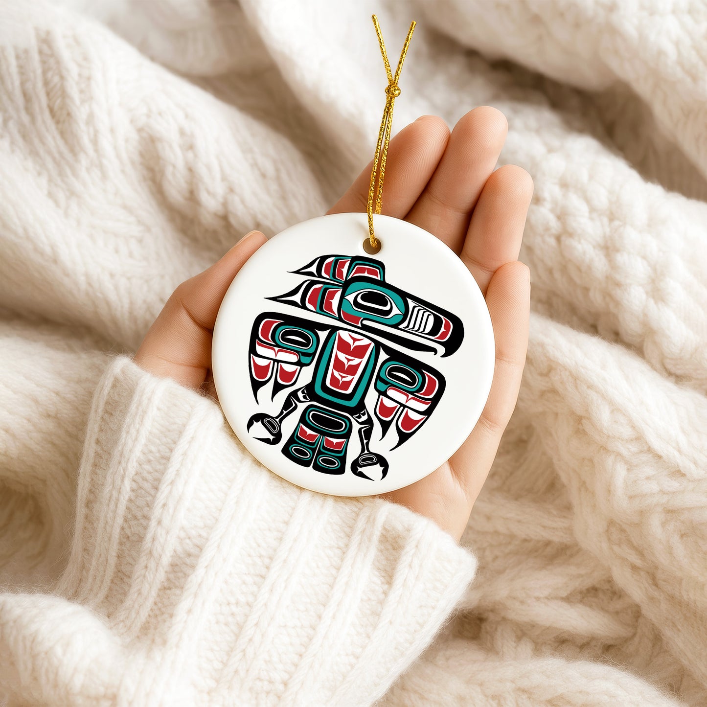 Personalized Native American Totem Ceramic Ornament - Holiday Decor