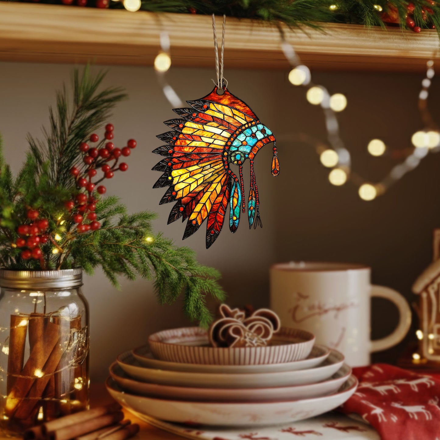 Native American Headdress - Tribal Pride Decor Flat Acrylic