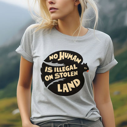 No Human Is Illegal on Stolen Land Unisex T-shirt/T-shirt V-neck/Hoodie/Sweatshirt
