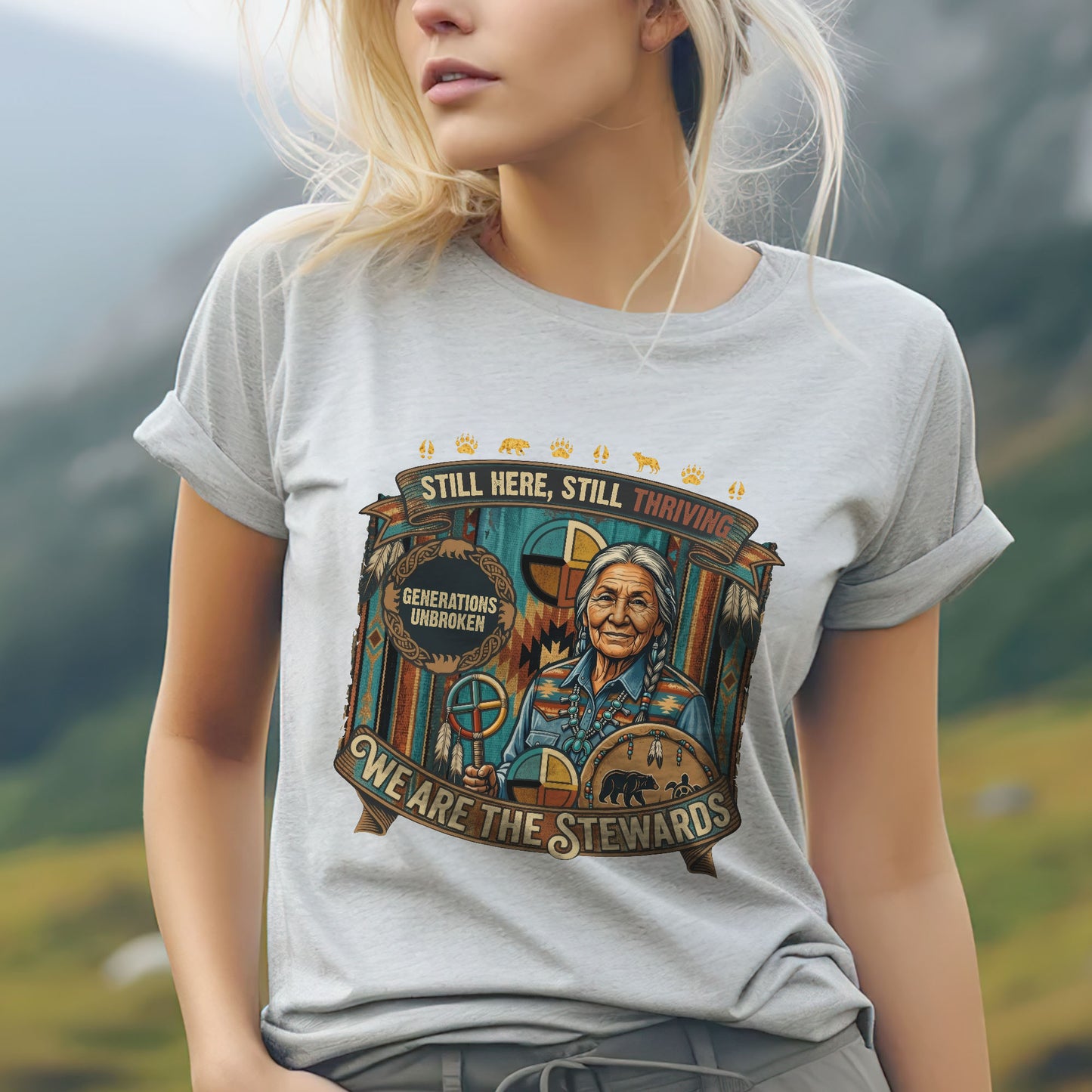 We Are The Stewards Native American - Still Here Still Thriving - Unisex T-shirt/V-neck T-shirt/Hoodie/Sweatshirt