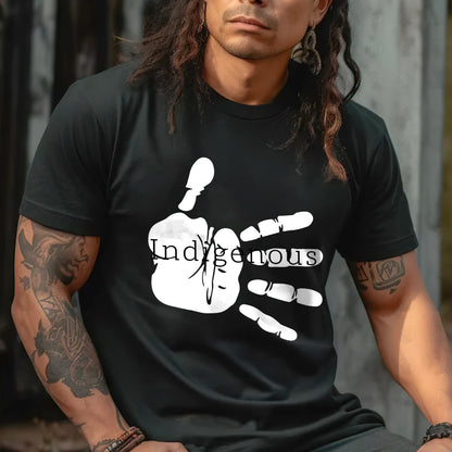 a man with long hair wearing a black shirt