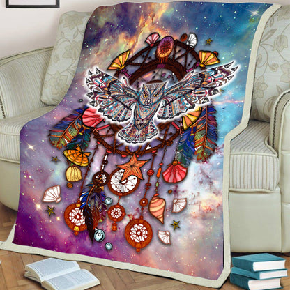 Native Owl Dreamcatcher Soft And Warm Fleece Blanket Native American Style