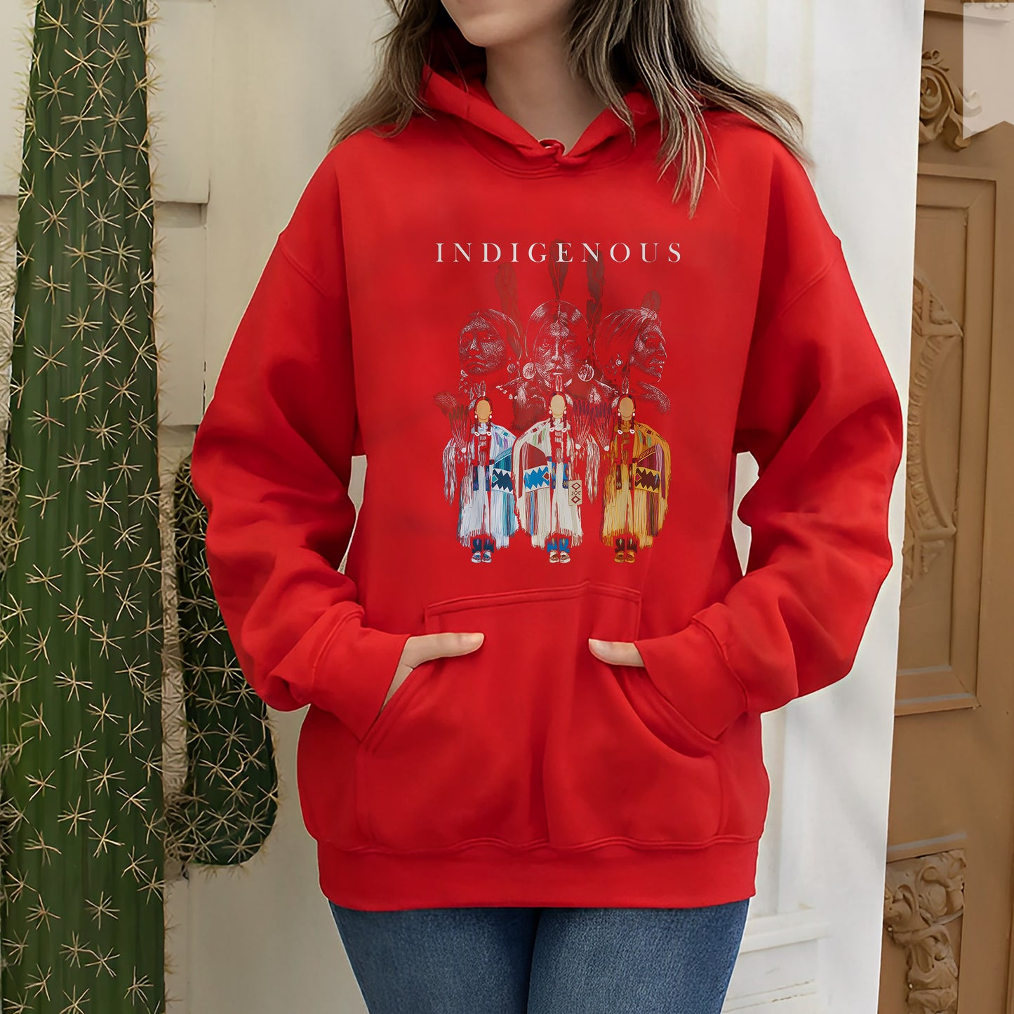 MMIW Native American Indigenous Red Hand Indian Blood Themed Unisex T-Shirt/T-Shirt V-Neck/Hoodie/Sweatshirt