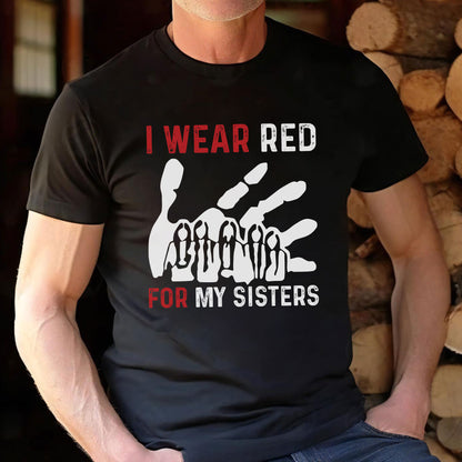 MMIW I Wear Red For My Sister Red Hand Unisex T-shirt/Hoodie/Sweatshirt