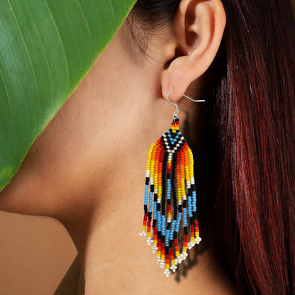 Multi-Color Hook Beaded Handmade Earrings For Women