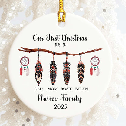Personalized Native Family Ceramic Ornament - Custom Name