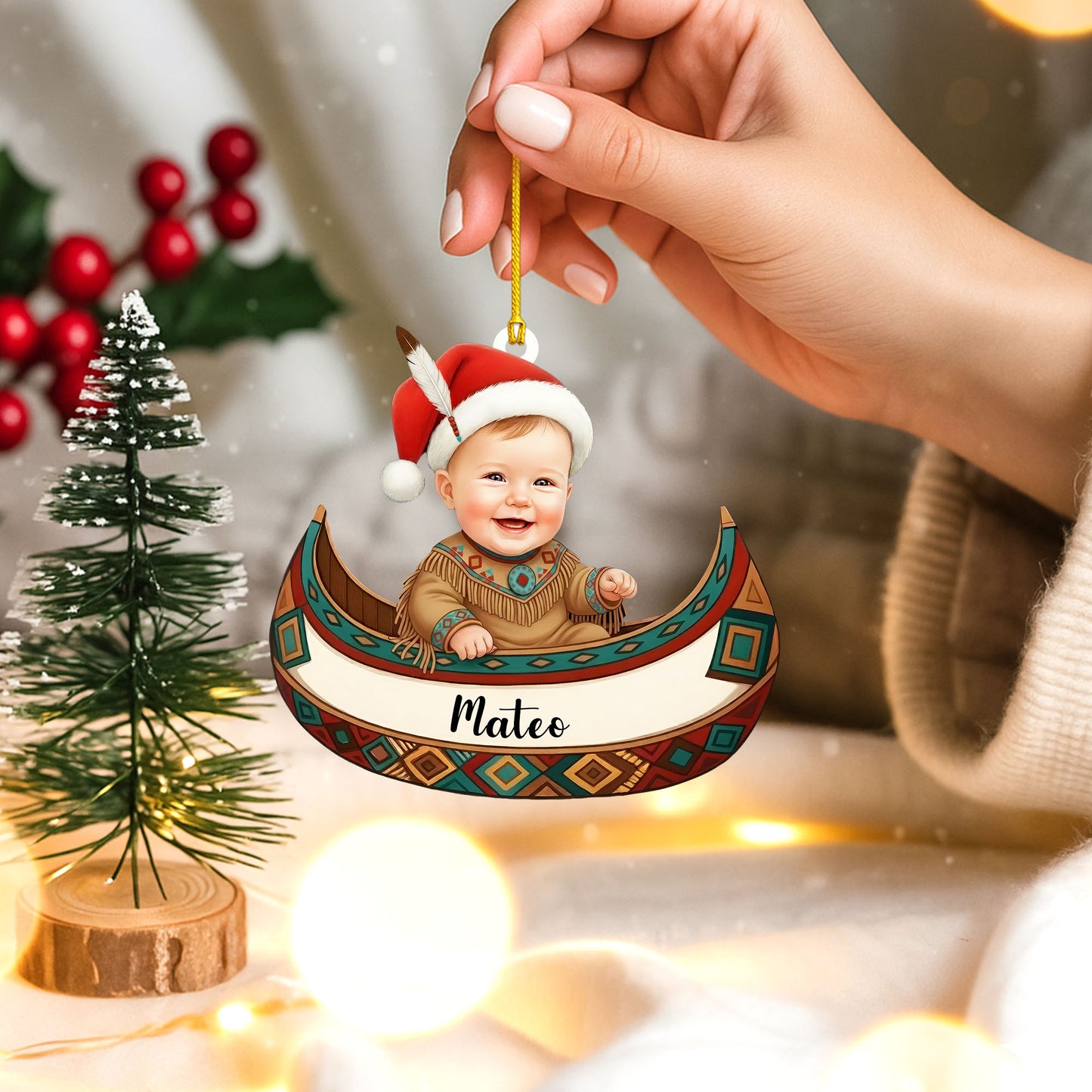 Custom Baby's First Christmas Ornament 2025 with Name & Photo - Personalized Decoration