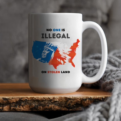 No One Is Illegal On Stolen Land. We Walk On Native Land Mug S22