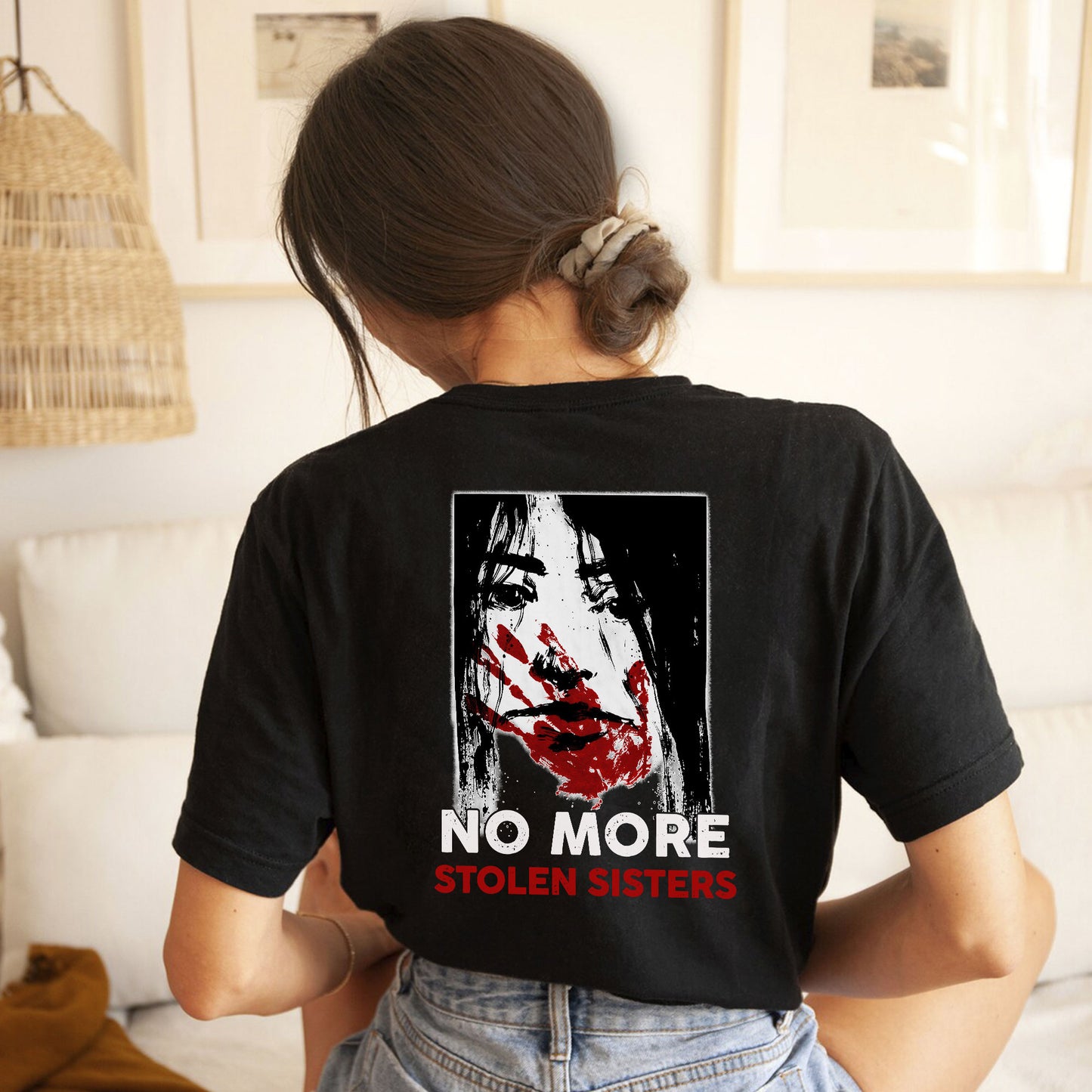 No More Stolen Sisters Red Hand - Two Sides - MMIW Unisex T-Shirt/Hoodie/V-Neck/Sweatshirt