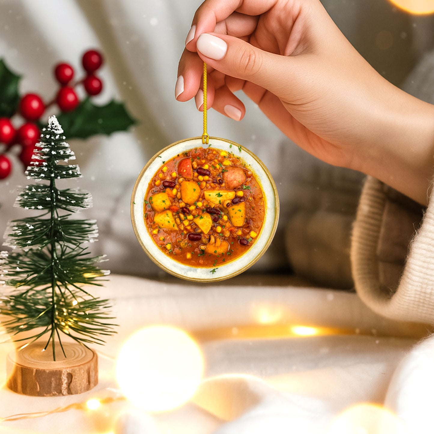 Native American Inspired Traditional Food Ornament - Flat Acrylic Holiday Decor