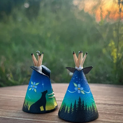 Handmade Tipi Earrings - Native American Inspired Beaded Jewelry for Women