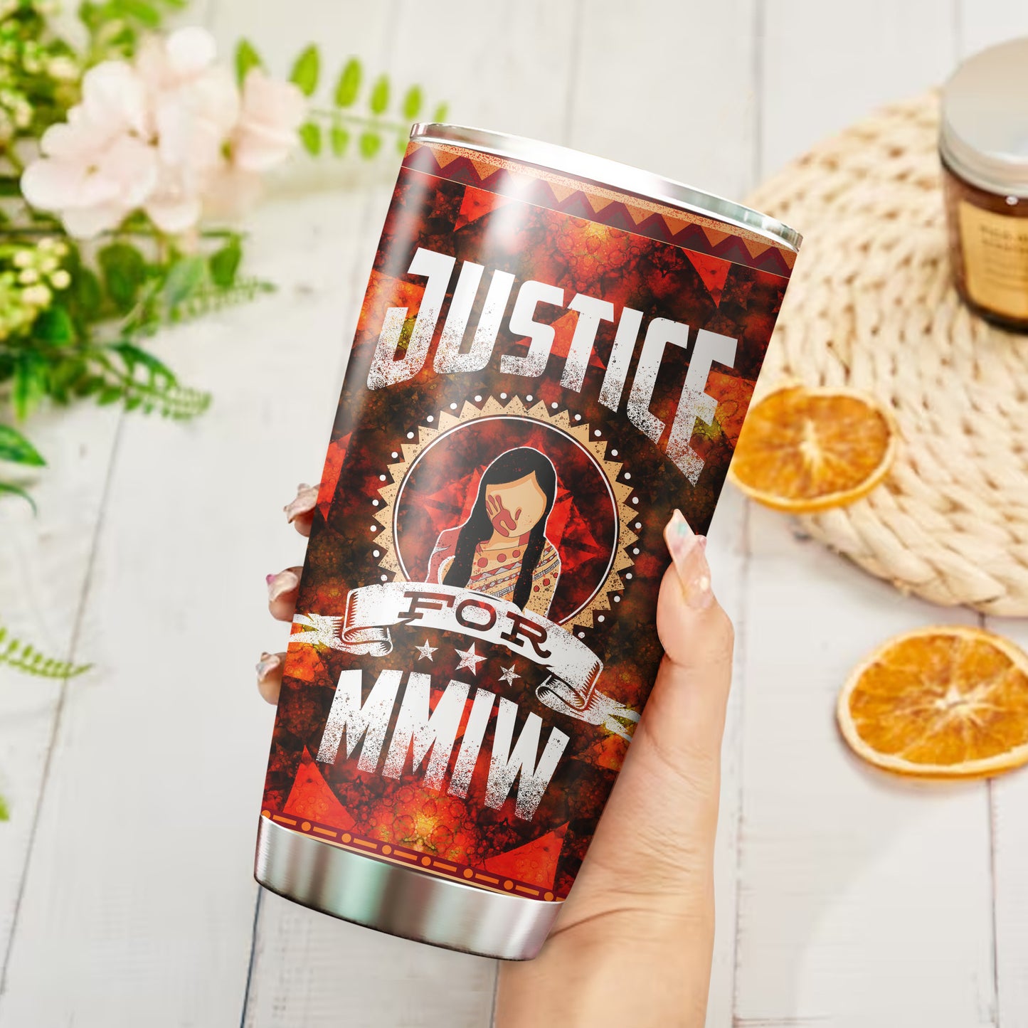 Justice For MMIW -  Native American Stainless Steel Tumbler 016