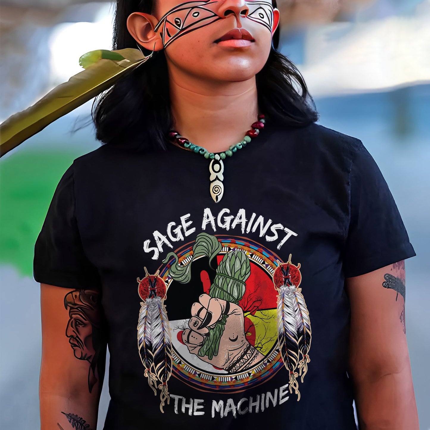 Sage Against The Machine Indigenous Power- MMIW Unisex T-Shirt/Hoodie/V-Neck/Sweatshirt