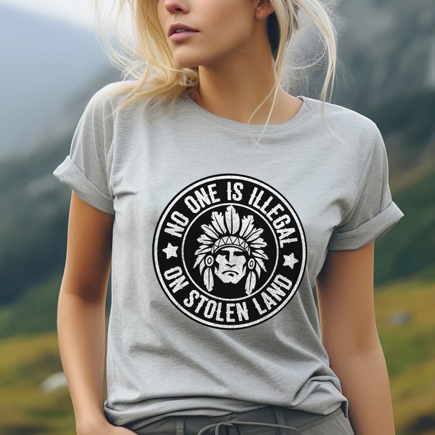 No One Is Illegal on Stolen Land Unisex T-Shirt/T-Shirt V-Neck/Hoodie/Sweatshirt
