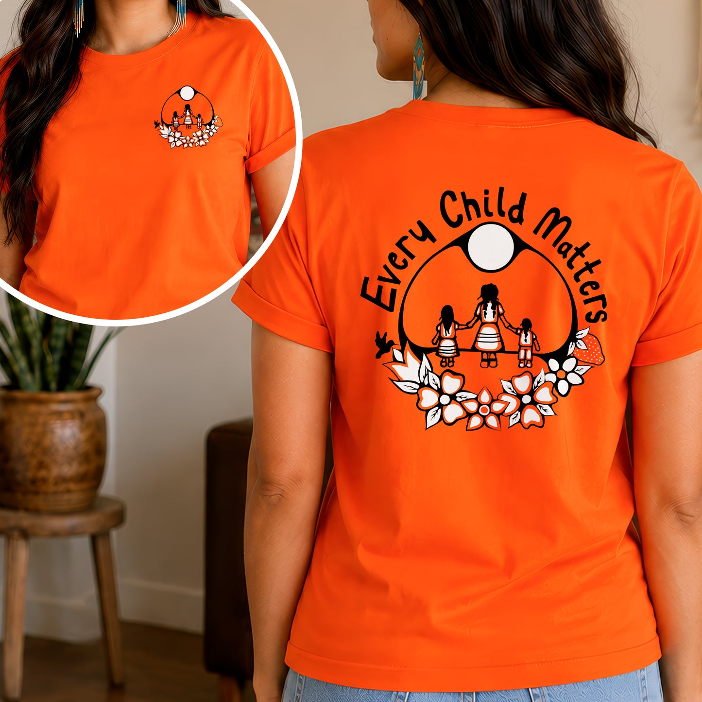 Every Child Matters Native Children For Orange Shirt Day - Two sides - Unisex T-shirt/V-neck T-shirt/Hoodie/Sweatshirt