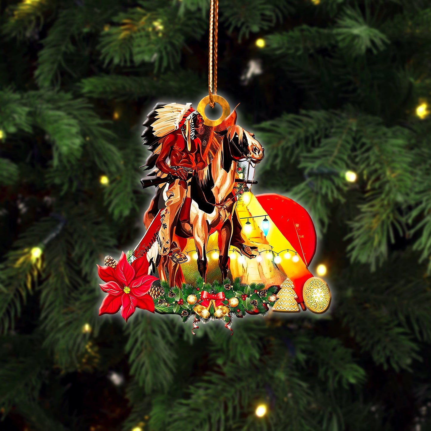 Horse Tipi Native Chief American - Unique Christmas Gift Decor Flat Acrylic