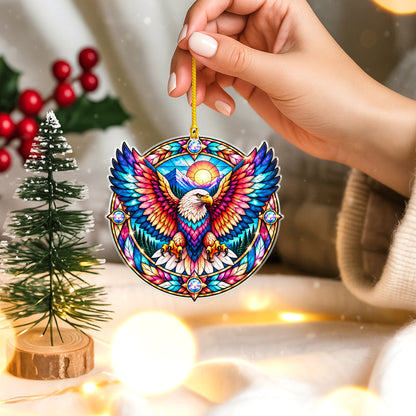 Eagle Acrylic Ornament Stained Glass Style Christmas Decor