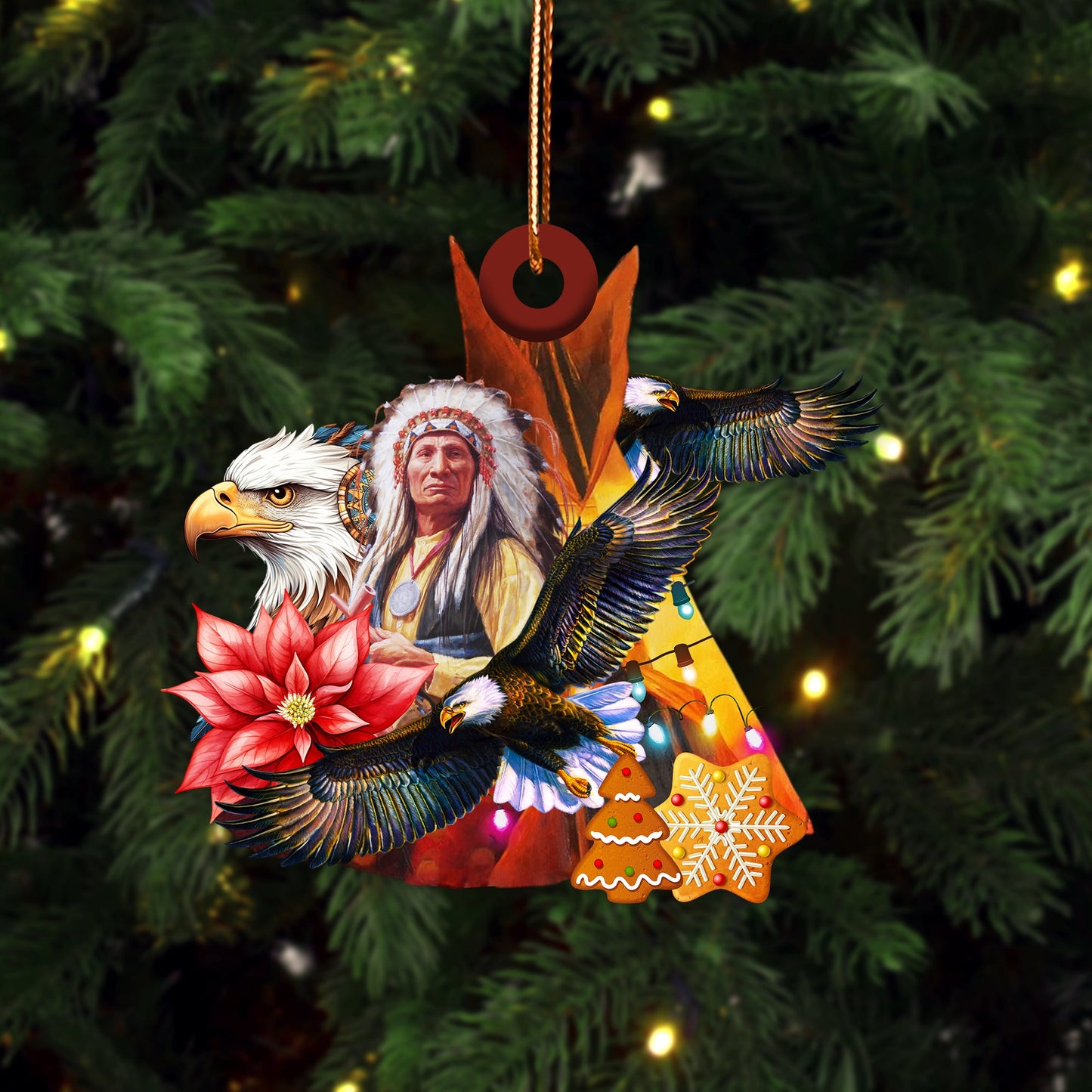 Eagle Tipi Native Chief Native Pride American - Unique Christmas Gift Decor Flat Acrylic