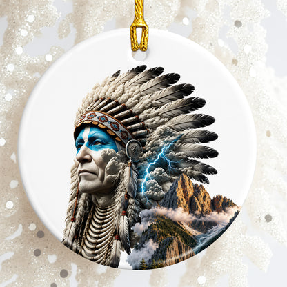 Echoes of Ancestral Land Native Christmas Ornament – Heritage-Inspired Mountain Holiday Decor