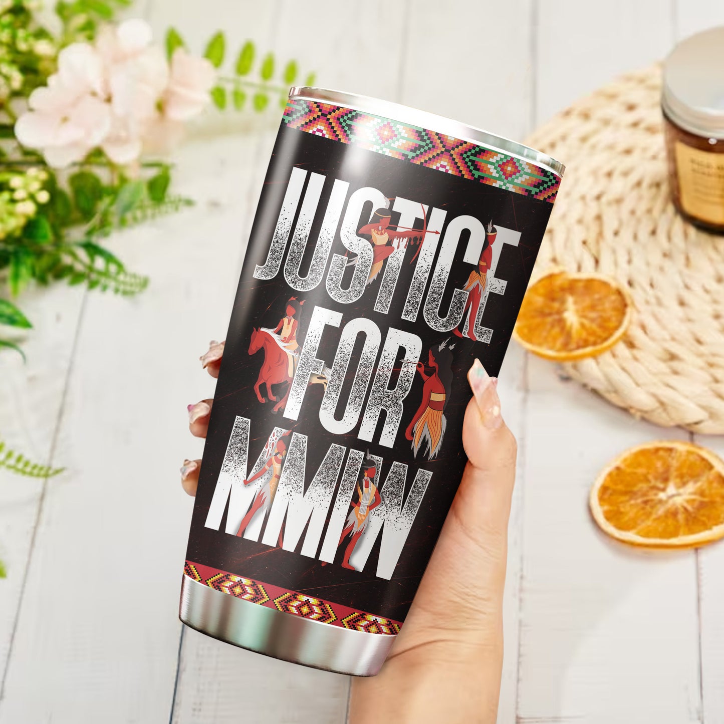 Justice For MMIW -  Native American Stainless Steel Tumbler 013