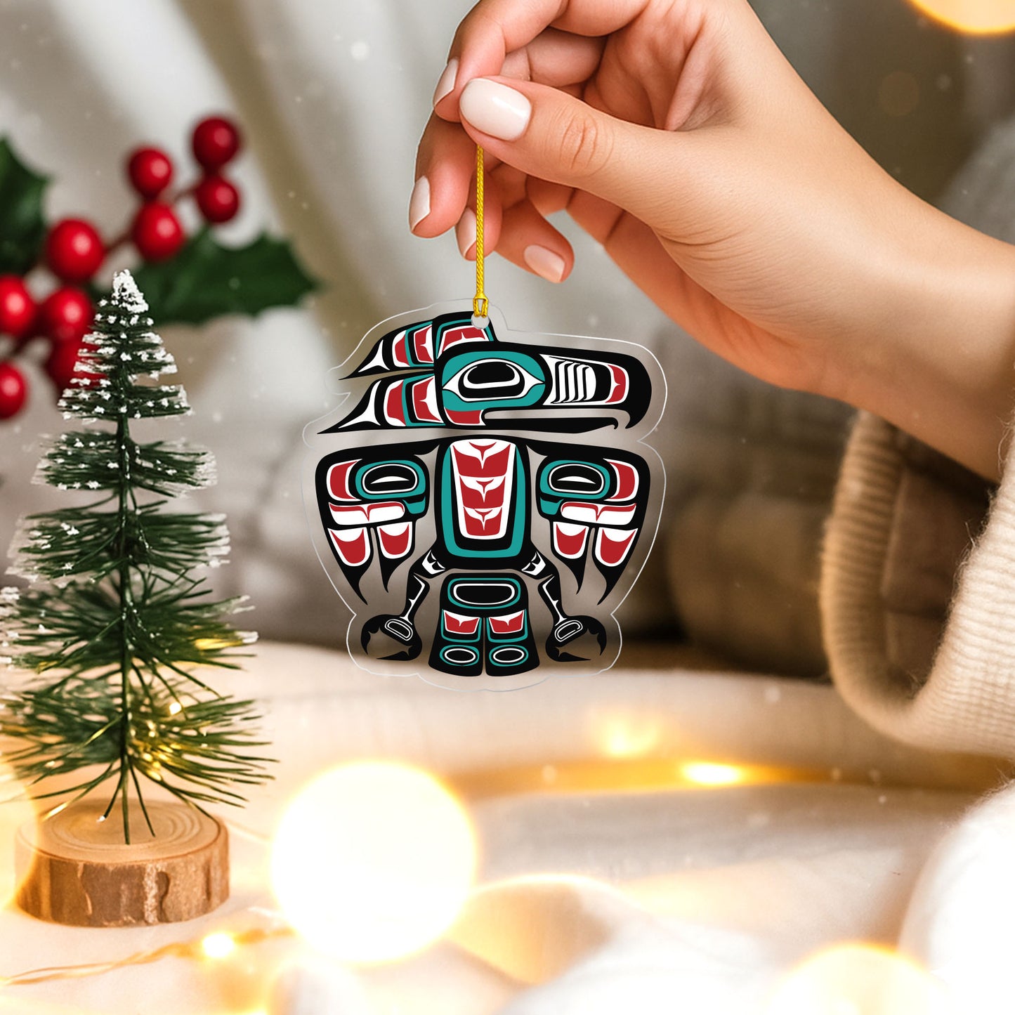 Pacific Northwest Totem - Indigenous Tribal Art Holiday Decor Flat Acrylic