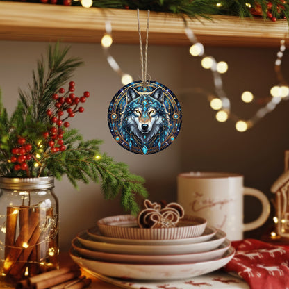 Celestial Wolf - Blue Crystal Spirit Animal - Unique Christmas Gift Decor Flat Acrylic