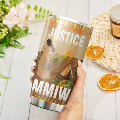 Justice For MMIW -  Native American Stainless Steel Tumbler 008