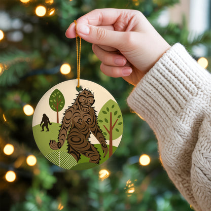 Bigfoot Ceramic Ornament – Sasquatch Forest Christmas Tree Decoration