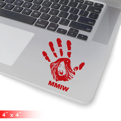 MMIW - I Wear Red, No More Stolen Sisters Red Hand Car Decal 313