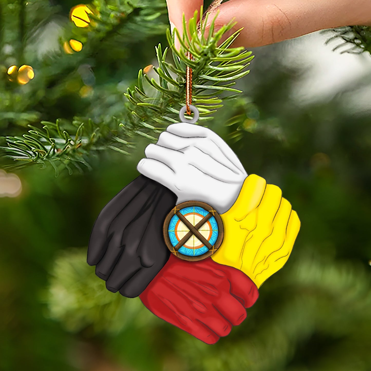 Four Directions Unity Hand Native American - Unique Christmas Gift Decor Flat Acrylic