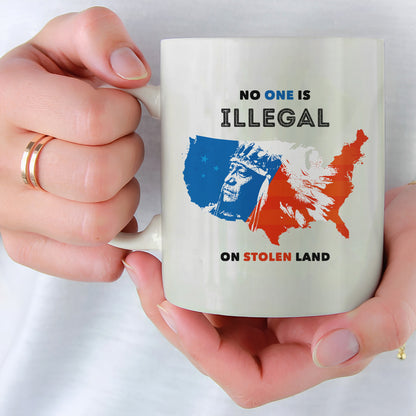 No One Is Illegal On Stolen Land. We Walk On Native Land Mug S22