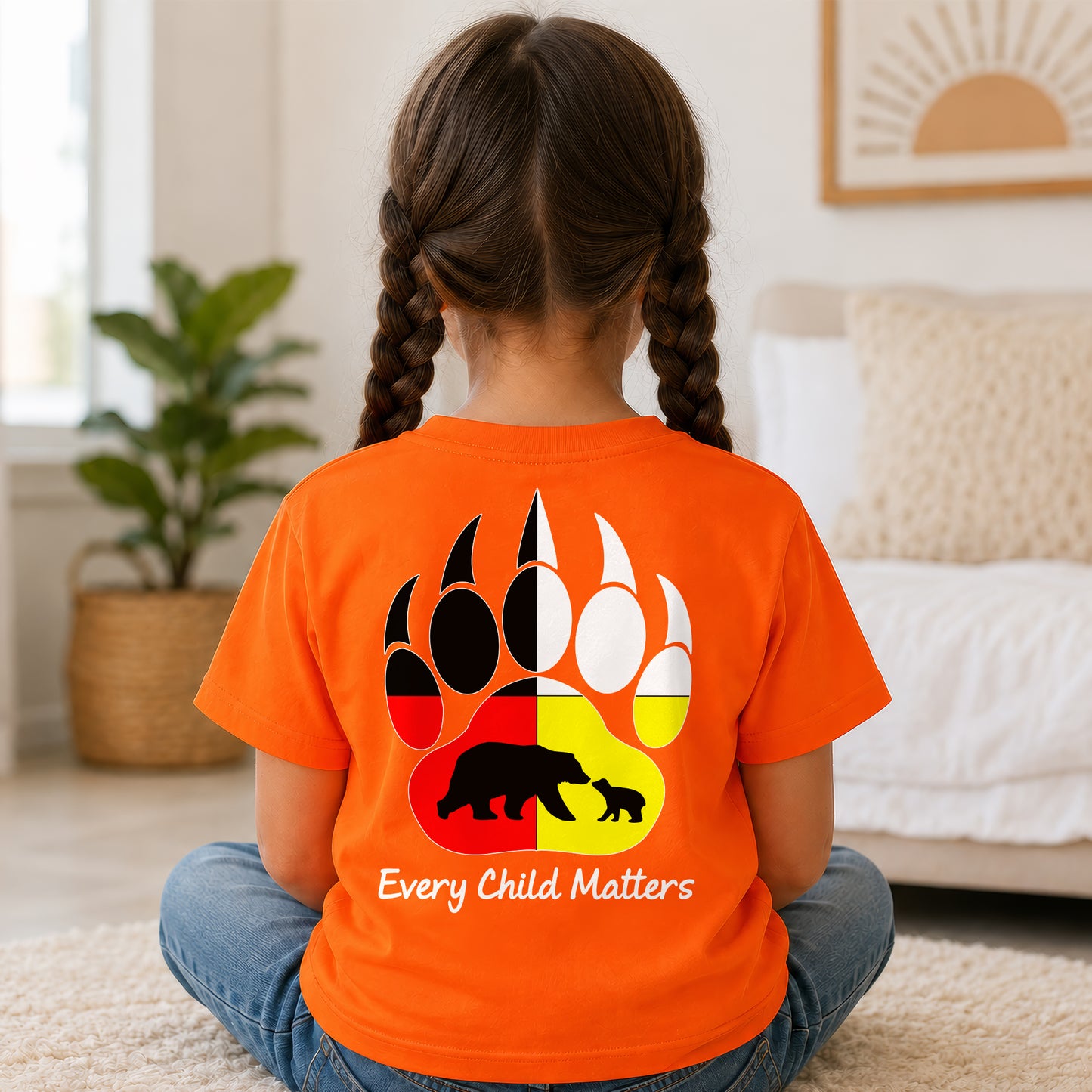 Every Child Matters Bear Paw Indigenous Pride - Two sides - Unisex T-shirt/V-neck T-shirt/Hoodie/Sweatshirt