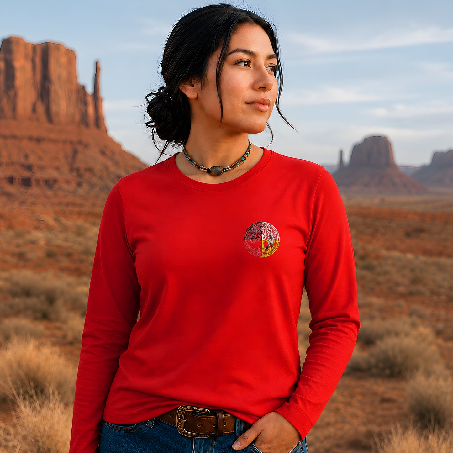 Nature Is My Religion Four Directions Sacred Circle - Two Sides Unisex Long Sleeve