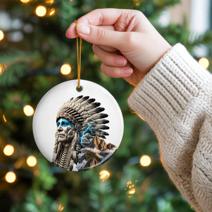 Echoes of Ancestral Land Native Christmas Ornament – Heritage-Inspired Mountain Holiday Decor