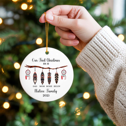 Personalized Native Family Ceramic Ornament - Custom Name