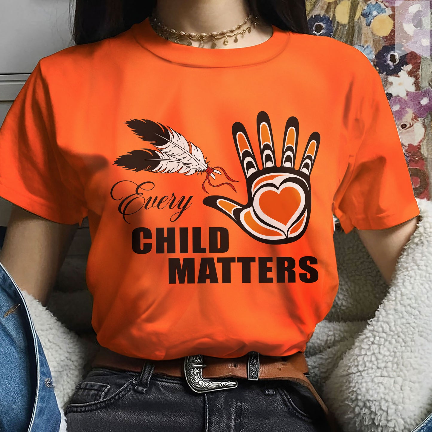 Every Child Matters Heart Handprint Unisex T-shirt/Hoodie/Sweatshirt