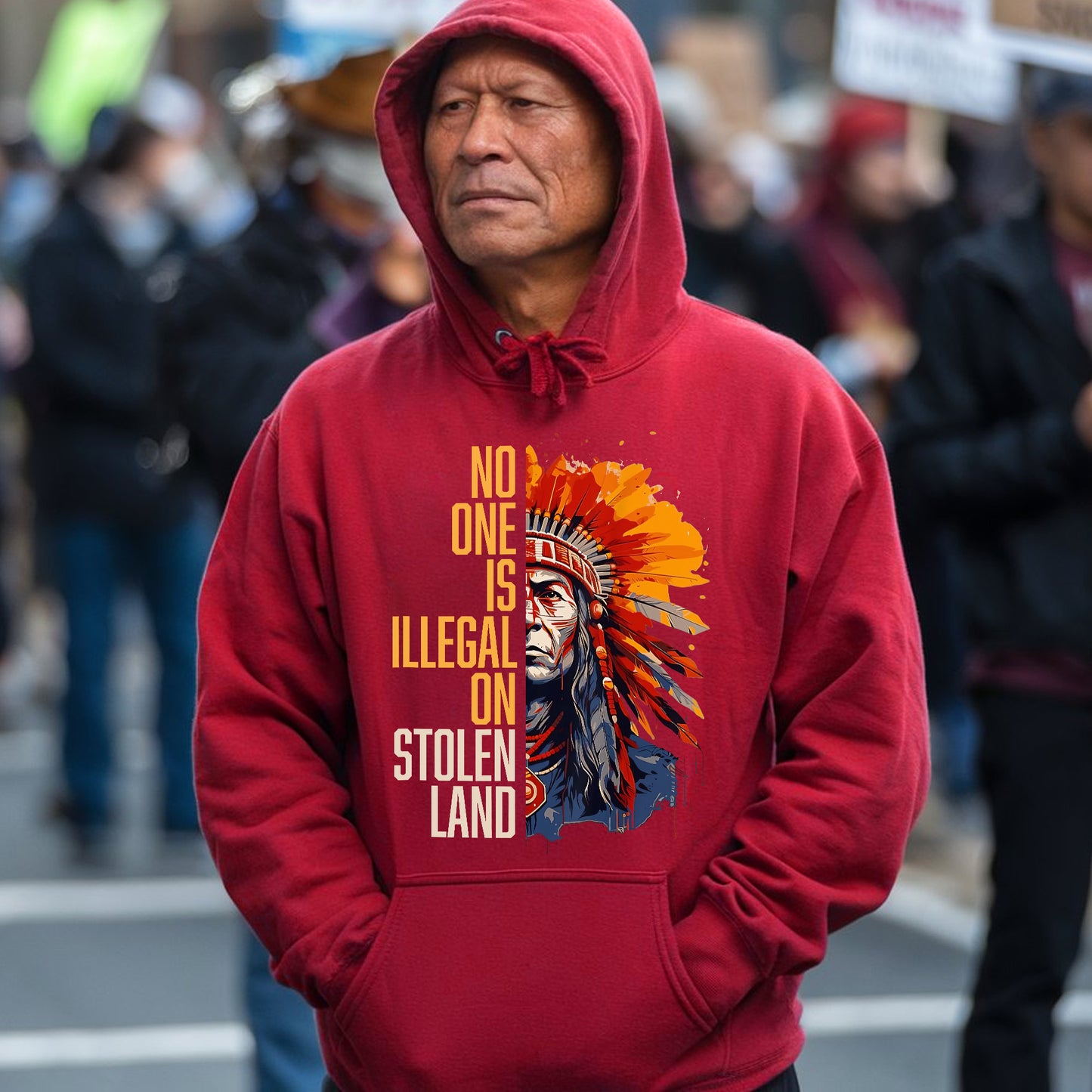 NO ONE IS ILLEGAL ON STOLEN LAND Unisex T-Shirt/T-Shirt V-Neck/Hoodie/Sweatshirt