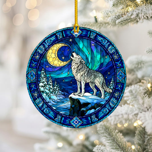 Howling Wolf Style Moonlit Forest - Unique Christmas Gift Decor Flat Acrylic