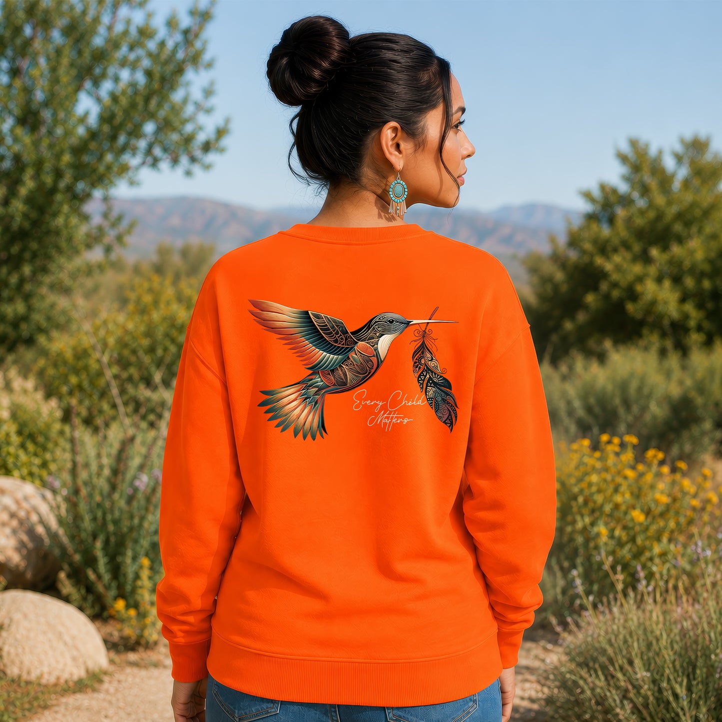 Every Child Matters Hummingbird Feather Native American - Two sides - Unisex T-shirt/V-neck T-shirt/Hoodie/Sweatshirt