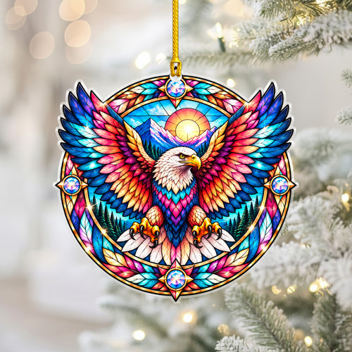 Eagle Acrylic Ornament Stained Glass Style Christmas Decor