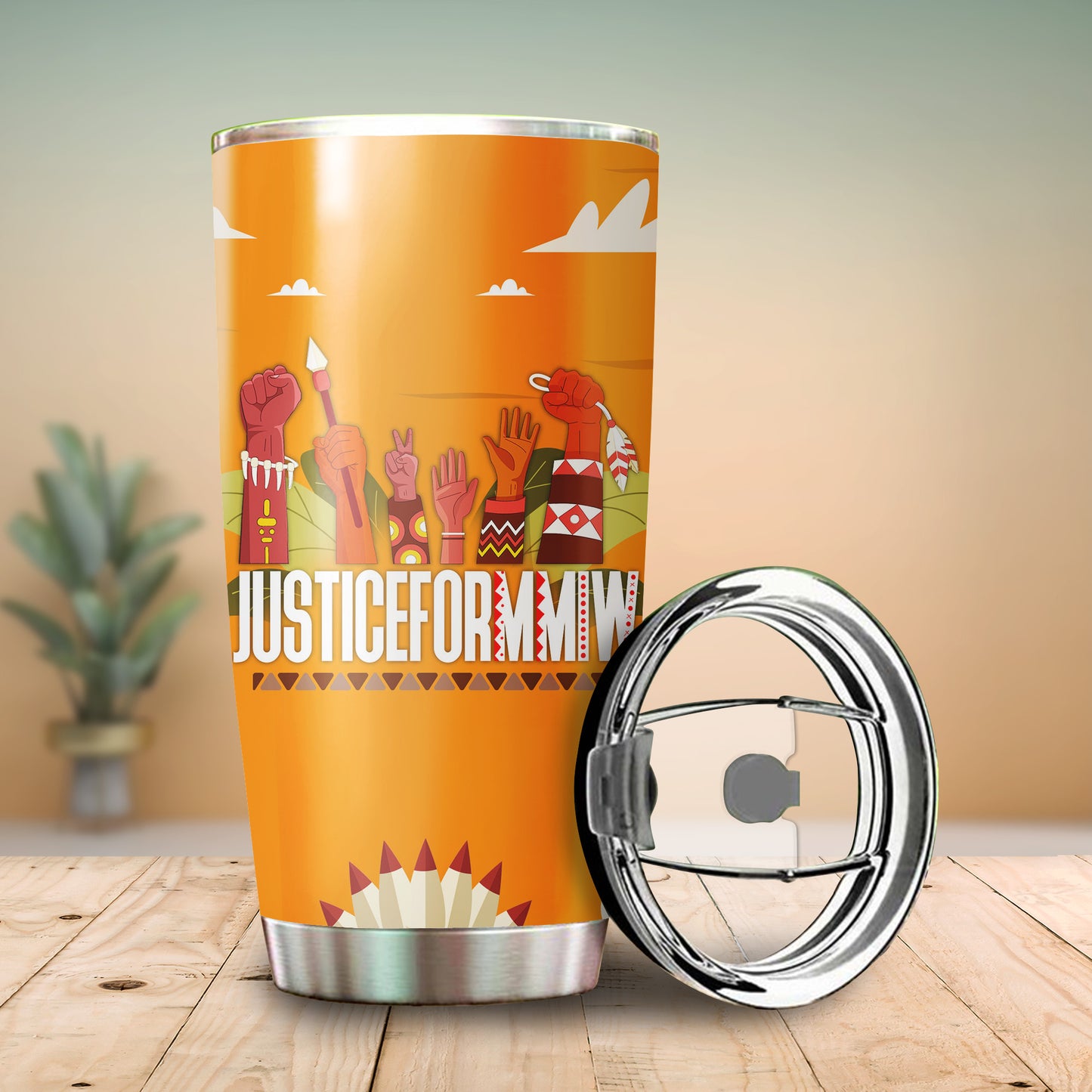 Justice For MMIW -  Native American Stainless Steel Tumbler 011