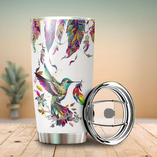 Native American Hummingbird Tumbler Stainless Steel Drinking Cup