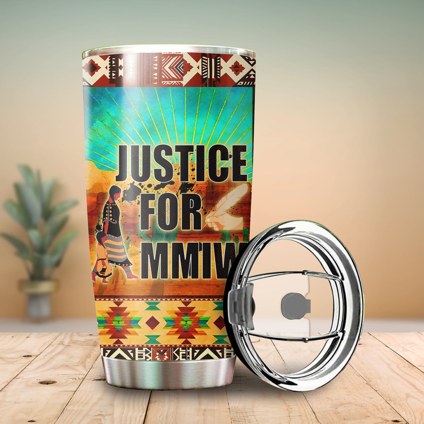 Justice For MMIW -  Native American Stainless Steel Tumbler 014