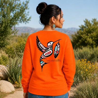 Every Child Matters Hummingbird With Feather Design - Two sides - Unisex T-shirt/V-neck T-shirt/Hoodie/Sweatshirt