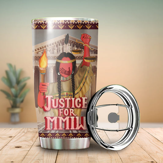 Justice For MMIW -  Native American Stainless Steel Tumbler 020