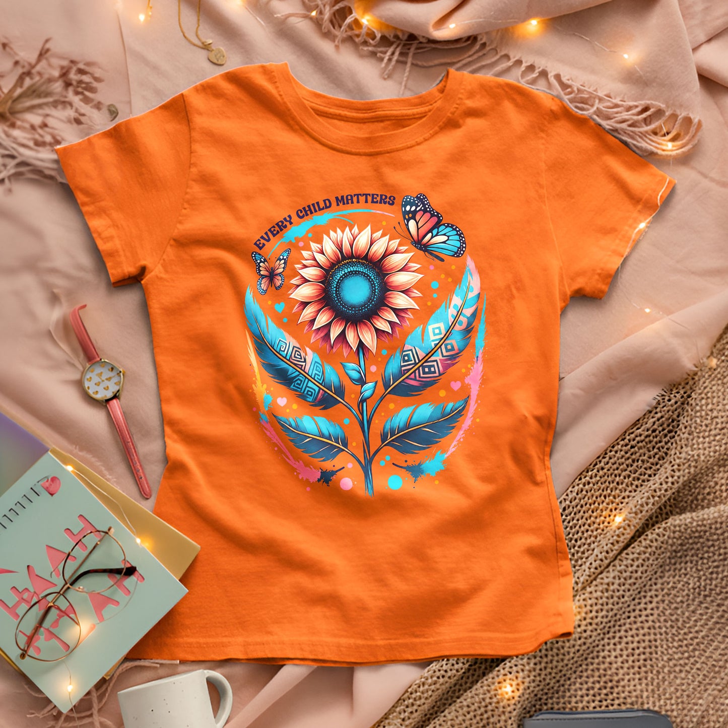 Every Child Matters Orange Shirt Day Sunflower Design Unisex T-shirt/Hoodie/Sweatshirt