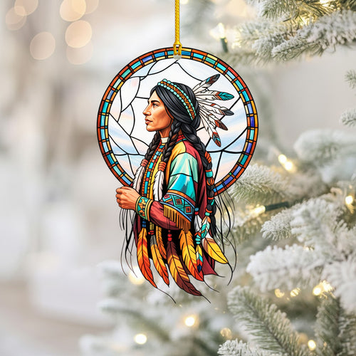 Native American Woman - Tribal Heritage Christmas Decor Flat Acrylic