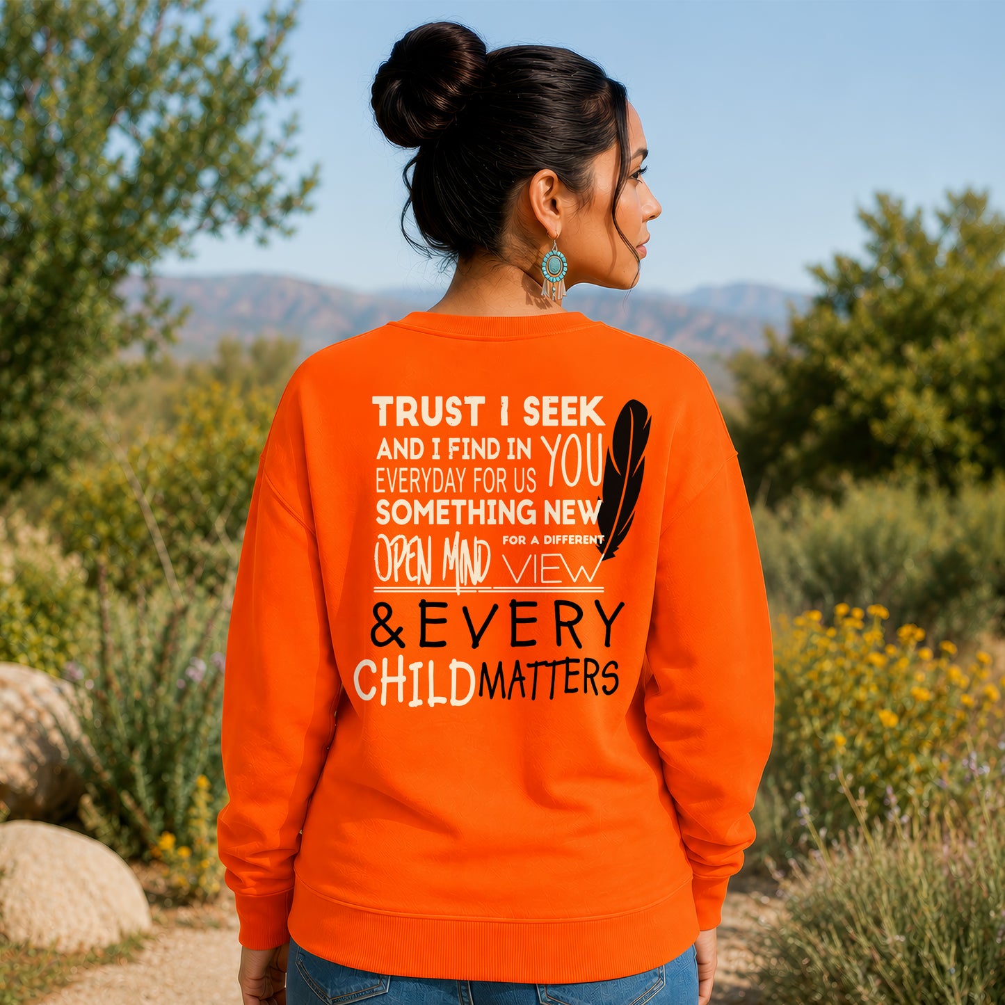 Every Child Matters Orange Shirt, Indigenous Awareness - Two sides - Unisex T-shirt/V-neck T-shirt/Hoodie/Sweatshirt