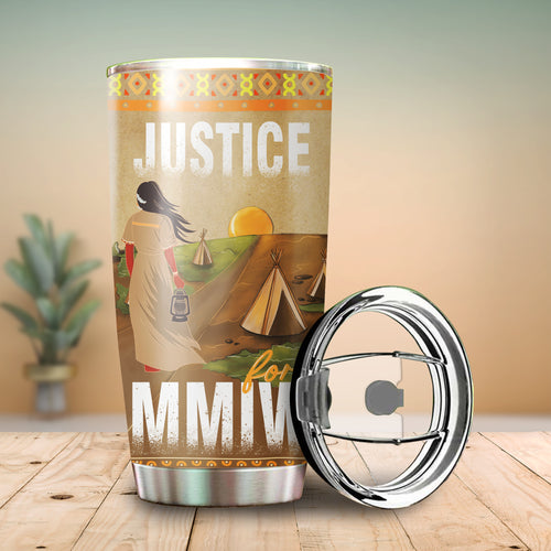 Justice For MMIW -  Native American Stainless Steel Tumbler 008