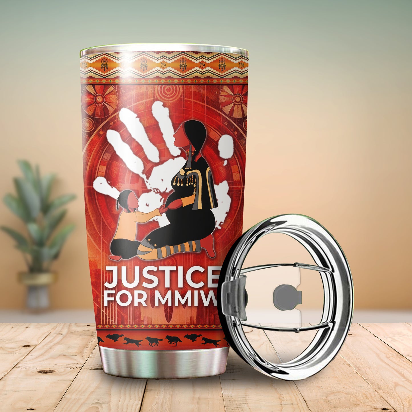 Justice For MMIW -  Native American Stainless Steel Tumbler 015